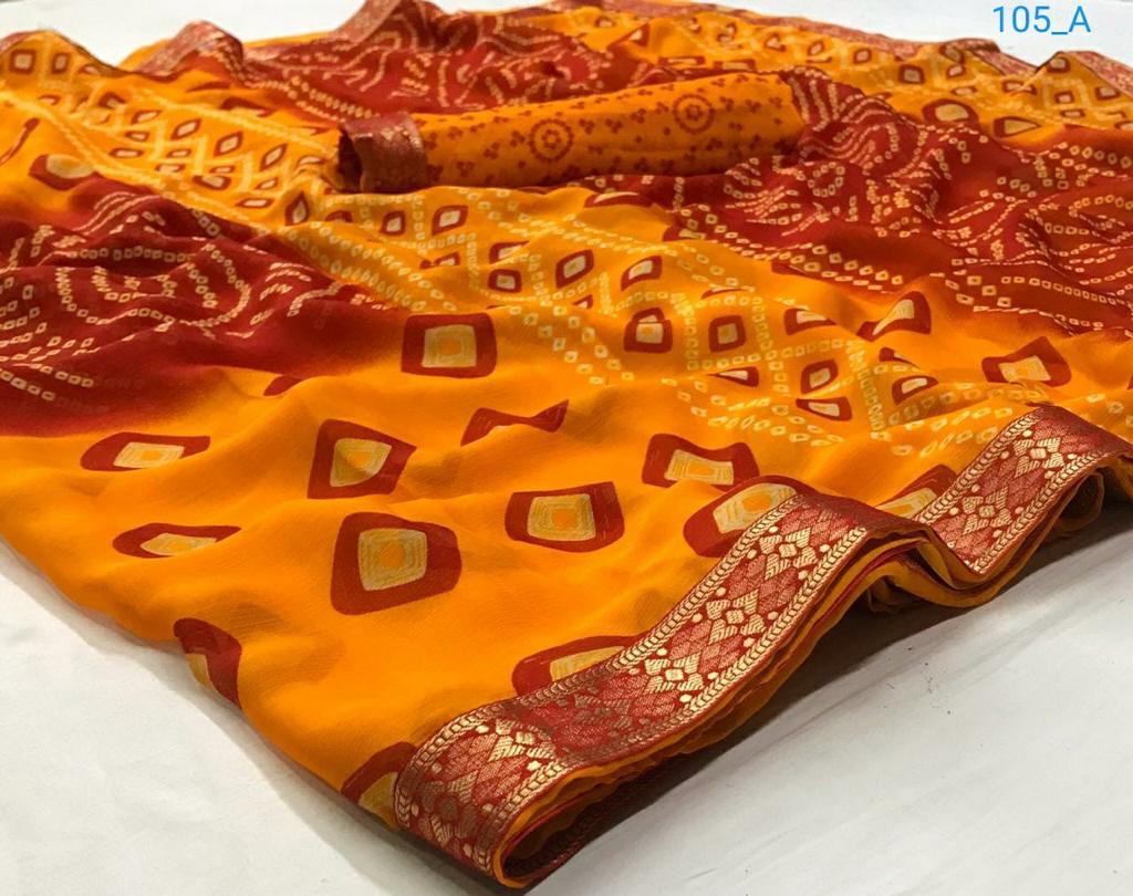 Rajyog Bandhej Latest New Chiffon Regular Wear Sarees Collection